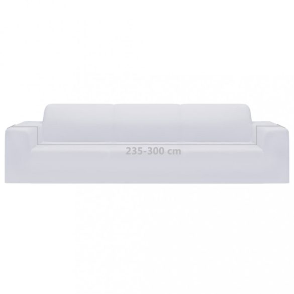 4-személyes fehér sztreccs poliészterdzsörzé kanapé-védőhuzat