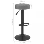 2 db sötétszürke bársony bárszék