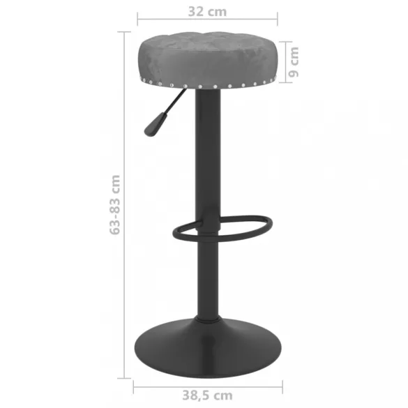 2 db sötétszürke bársony bárszék