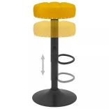 2 db mustársárga bársony bárszék