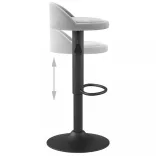 világosszürke bársony bárszék