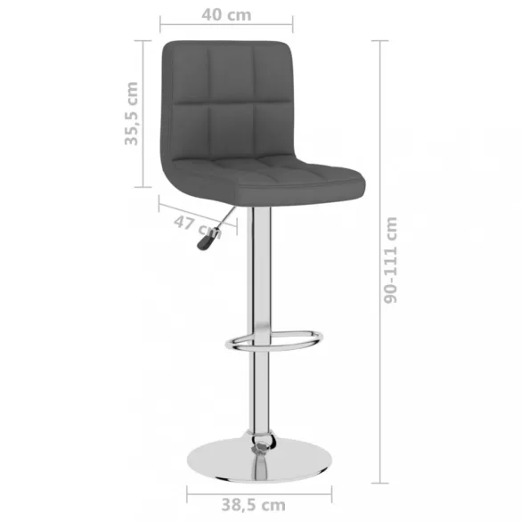 2 db sötétszürke szövet bárszék