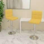 2 db mustársárga szövet bárszék