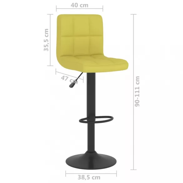 zöld szövet bárszék