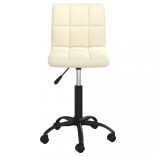 krémszínű bársony forgó irodaszék
