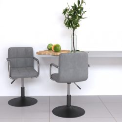2 db világosszürke bársony forgó étkezőszék
