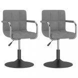 2 db világosszürke bársony forgó étkezőszék