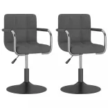 2 db sötétszürke bársony forgó étkezőszék