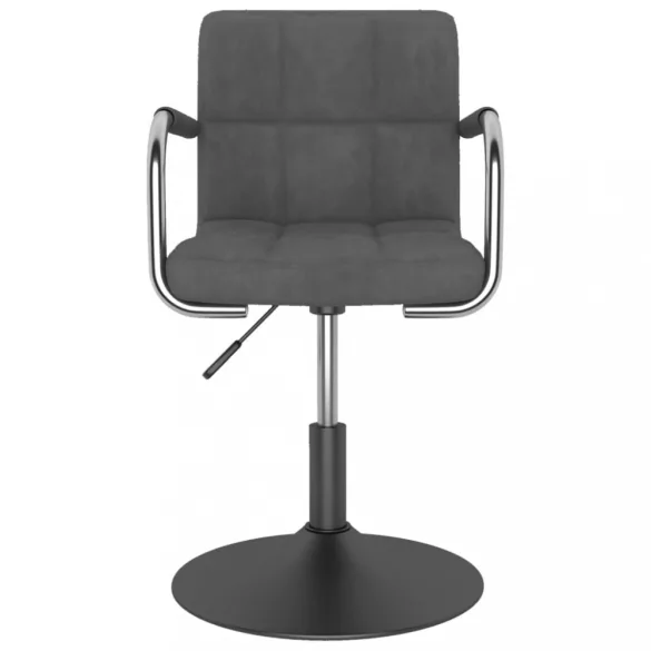 2 db sötétszürke bársony forgó étkezőszék