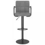 2 db világosszürke bársony bárszék