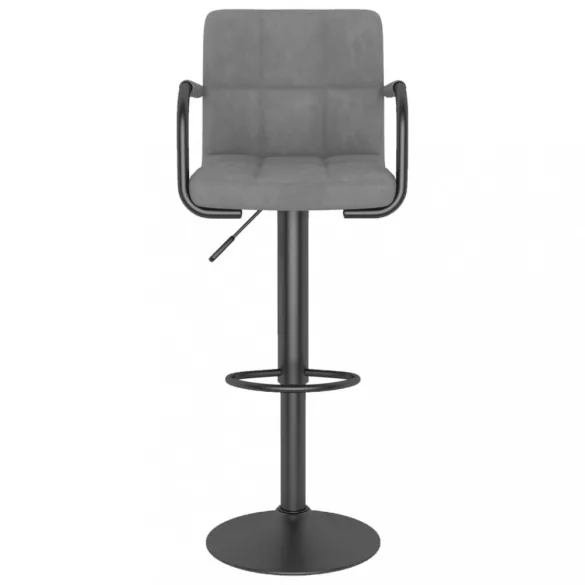 2 db világosszürke bársony bárszék