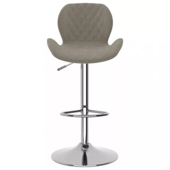 2 db világosszürke bársony bárszék