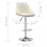 2 db krémszínű bársony bárszék