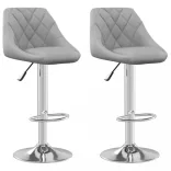 2 db világosszürke bársony bárszék