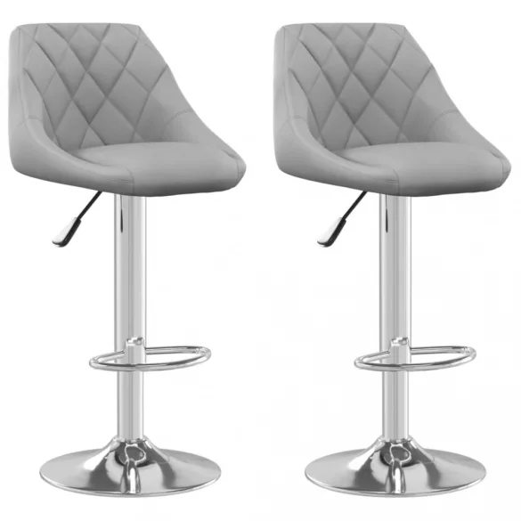 2 db világosszürke bársony bárszék