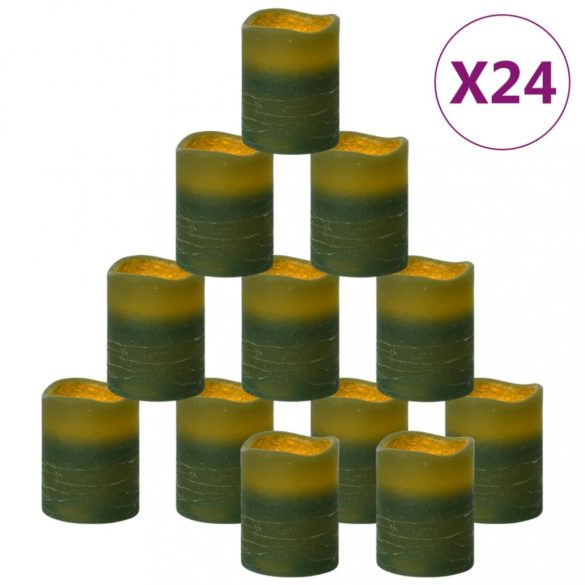 24 db lángmentes meleg fehér LED-es gyertya távirányítóval