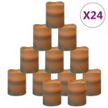 24 db lángmentes meleg fehér LED-es gyertya távirányítóval