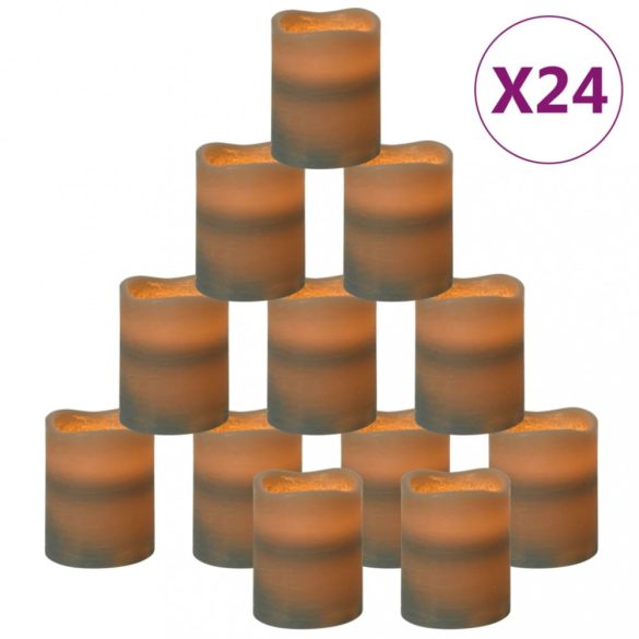 24 db lángmentes meleg fehér LED-es gyertya távirányítóval