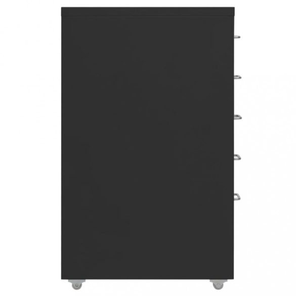 fekete fém mobil iratszekrény 28 x 41 x 69 cm
