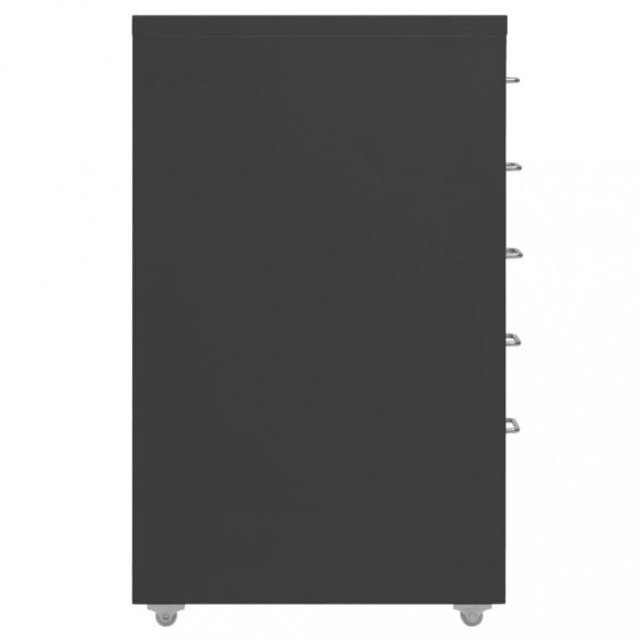 antracitszürke fém mobil iratszekrény 28 x 41 x 69 cm