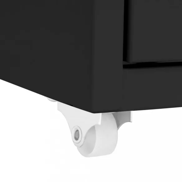 fekete fém mobil iratszekrény 28 x 41 x 109 cm