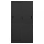 antracitszürke acél tolóajtós irodai szekrény 90 x 40 x 180 cm
