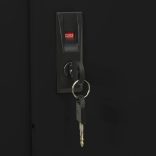 antracitszürke acél tolóajtós irodai szekrény 90 x 40 x 180 cm