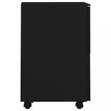 fekete acél mobil iratszekrény 39 x 45 x 67 cm