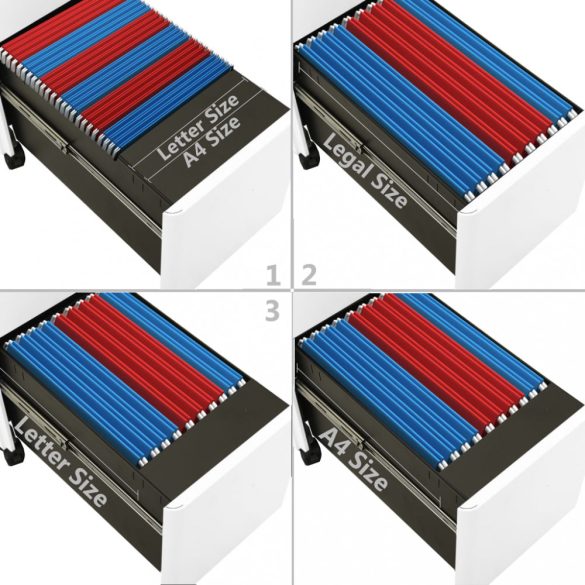 fehér acél mobil iratszekrény 30 x 45 x 59 cm