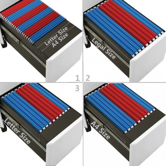 világosszürke acél mobil iratszekrény 30 x 45 x 59 cm