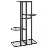 fekete 4 szintes acél virágtartó állvány 43 x 22 x 76 cm