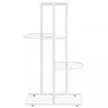 fehér 4 szintes acél virágtartó állvány 43 x 22 x 76 cm