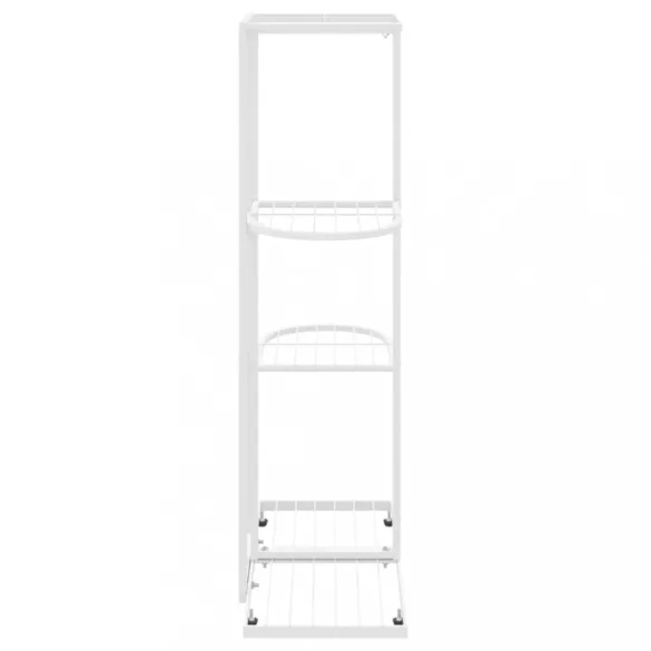 fehér 4 szintes acél virágtartó állvány 43 x 22 x 76 cm