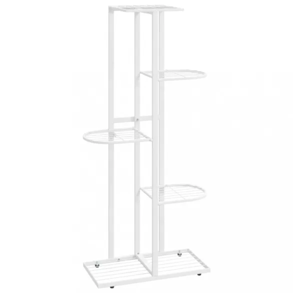 fehér 5 szintes acél virágtartó állvány 43 x 22 x 98 cm