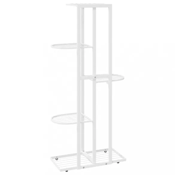 fehér 5 szintes acél virágtartó állvány 43 x 22 x 98 cm