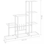 fehér acél virágtartó állvány 94,5 x 25 x 88 cm