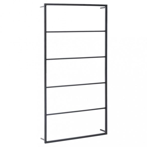 fekete acél törölközőtartó 60 x 10 x 116 cm
