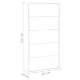 fehér acél törölközőtartó 60 x 10 x 116 cm