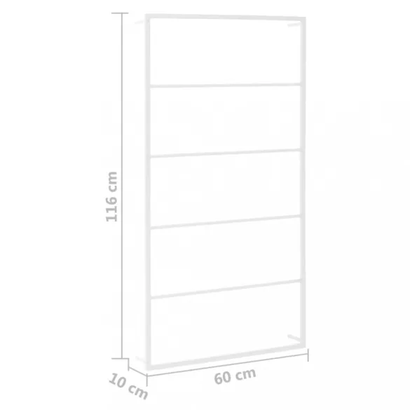 fehér acél törölközőtartó 60 x 10 x 116 cm