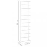 fehér acél törölközőtartó 24 x 12 x 96 cm