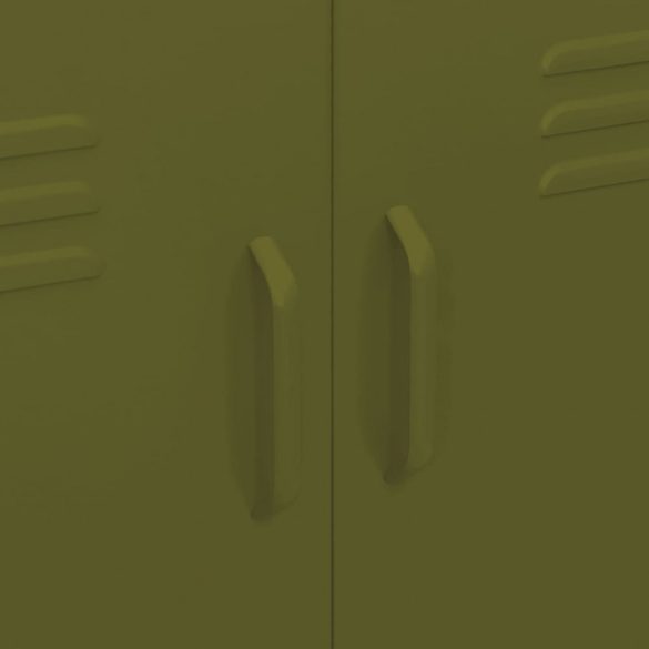 olívazöld acél tárolószekrény 80 x 35 x 101,5 cm