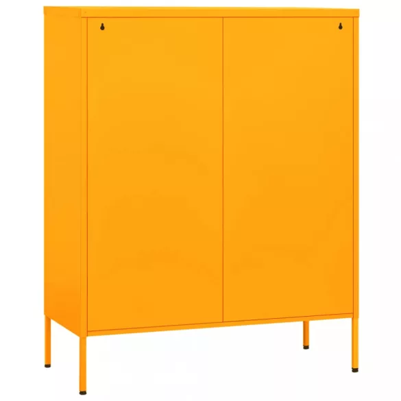 mustársárga acél tárolószekrény 80 x 35 x 101,5 cm