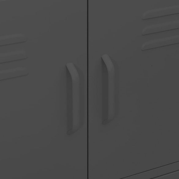 antracitszürke acél tárolószekrény 80 x 35 x 101,5 cm