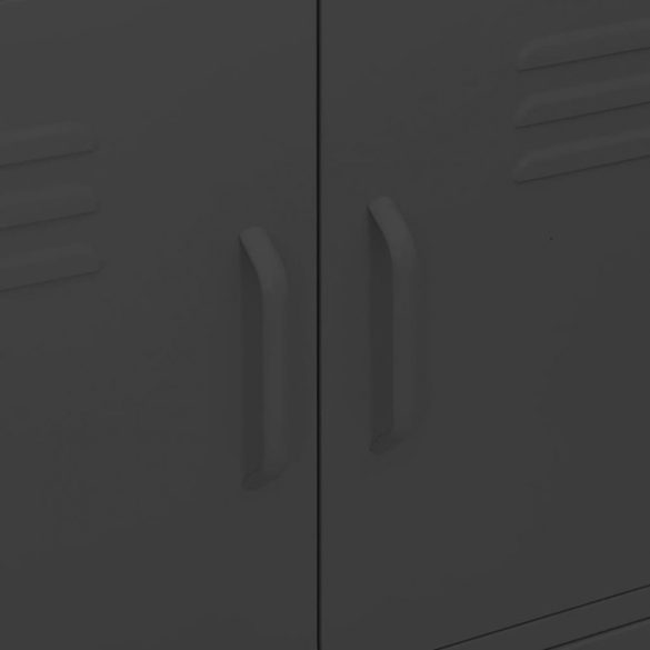 fekete acél tárolószekrény 80 x 35 x 101,5 cm