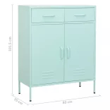 mentazöld acél tárolószekrény 80 x 35 x 101,5 cm