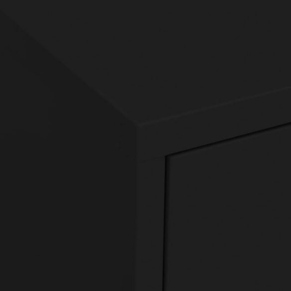 fekete acél tárolószekrény 80 x 35 x 101,5 cm