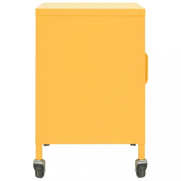 mustársárga acél tárolószekrény 60 x 35 x 56 cm