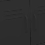 fekete acél tárolószekrény 60 x 35 x 56 cm