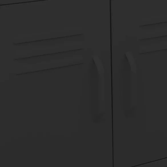 fekete acél tárolószekrény 60 x 35 x 56 cm