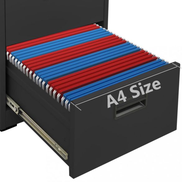 antracitszürke acél irattartó szekrény 46 x 62 x 72,5 cm